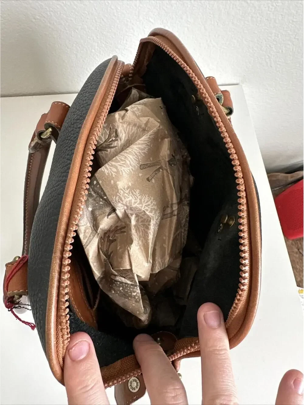 Vintage Dooney and Bourke D&B Norfolk All Weather Leather Satchel Handbag Purse - Picture 8 of 13